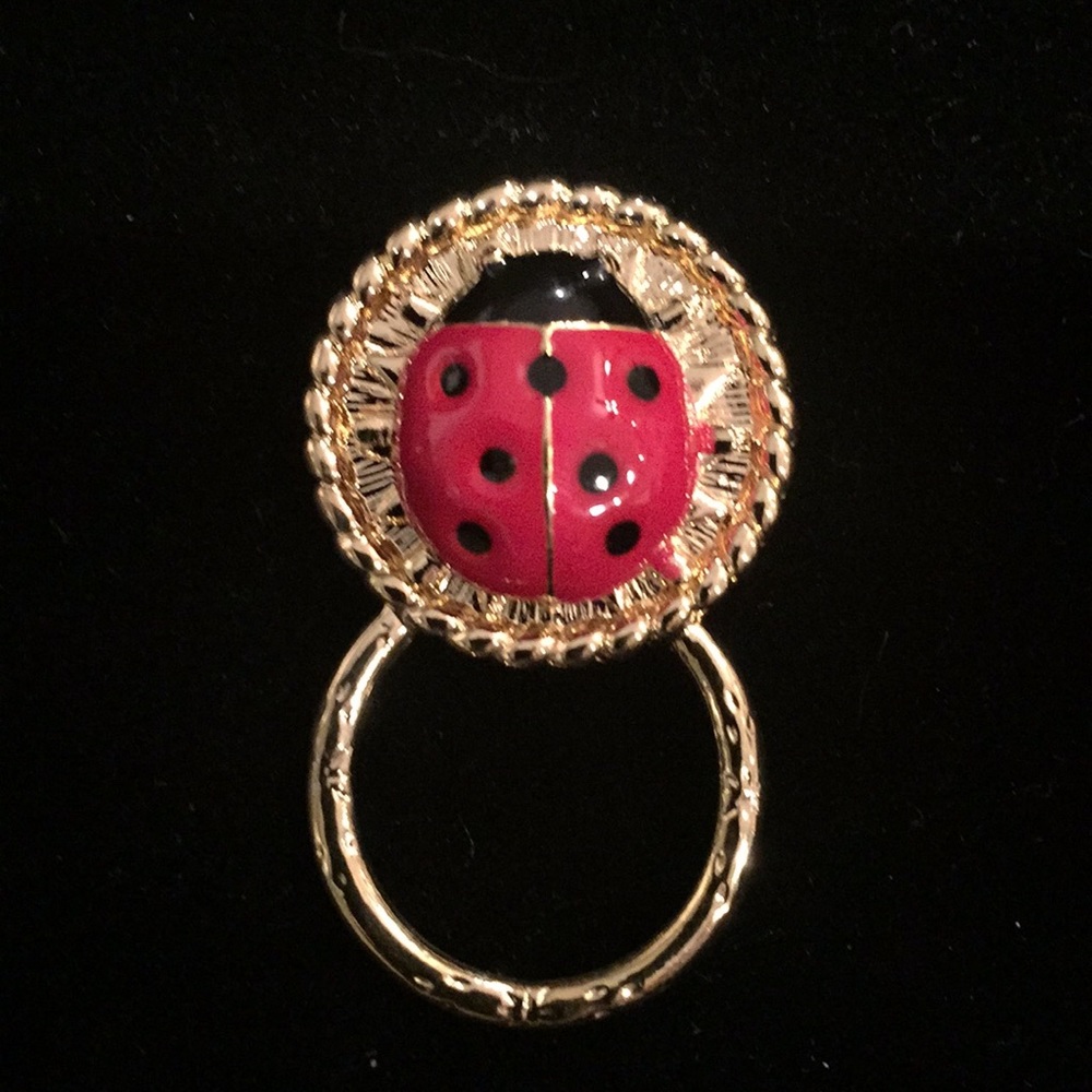 COPY - New Beautiful Lady Bug Brooch and scarf holder.